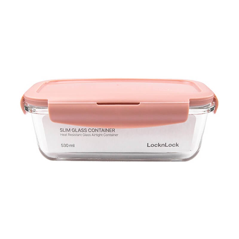 Hộp Thủy Tinh LocknLock Slim Glass Có Ngăn Và Không Ngăn - 2 màu (Hồng, Xanh Dương) - LCB425, LCB425C image number null